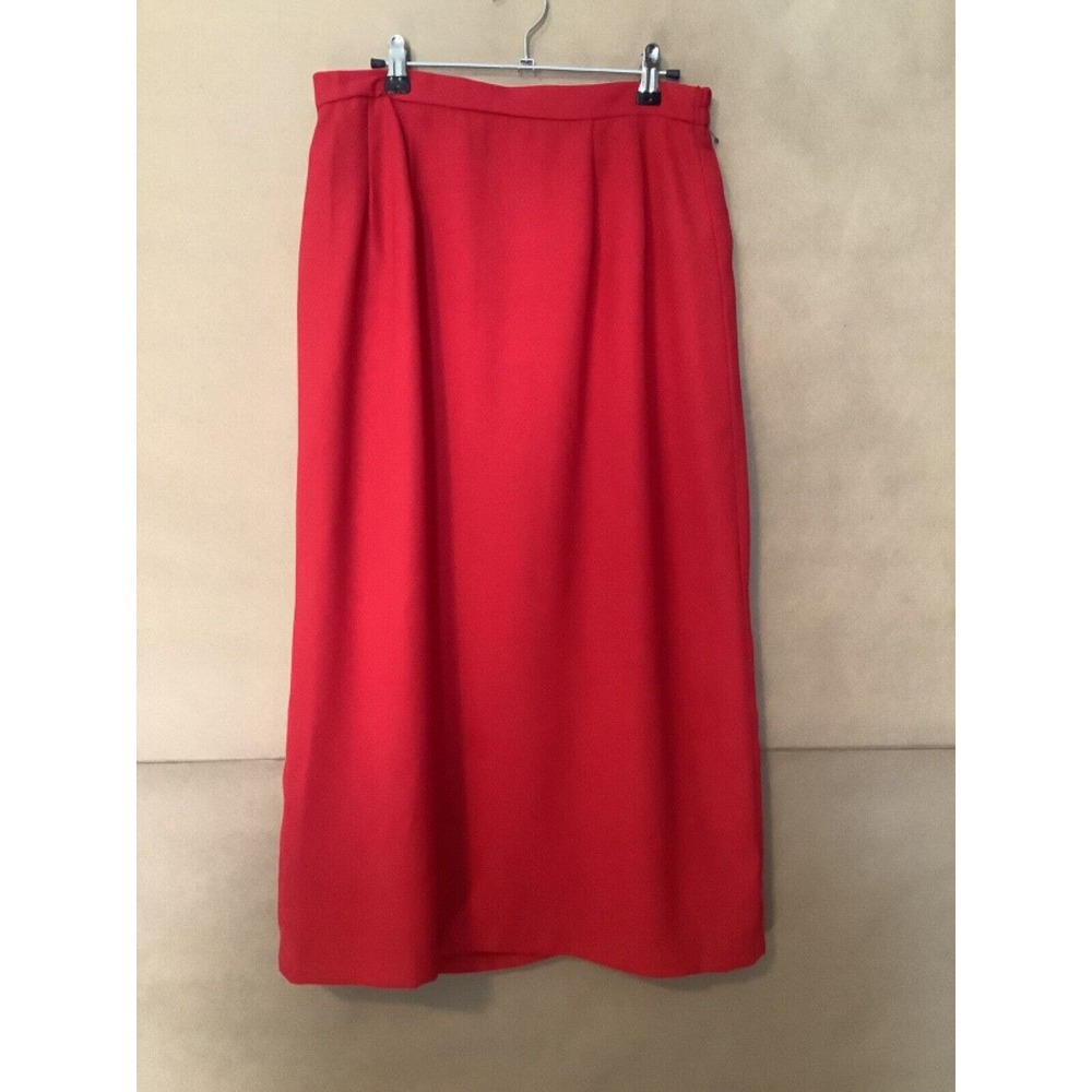 Vintage Voir Collection 12 Skirt Womens Red Long Elastic Back